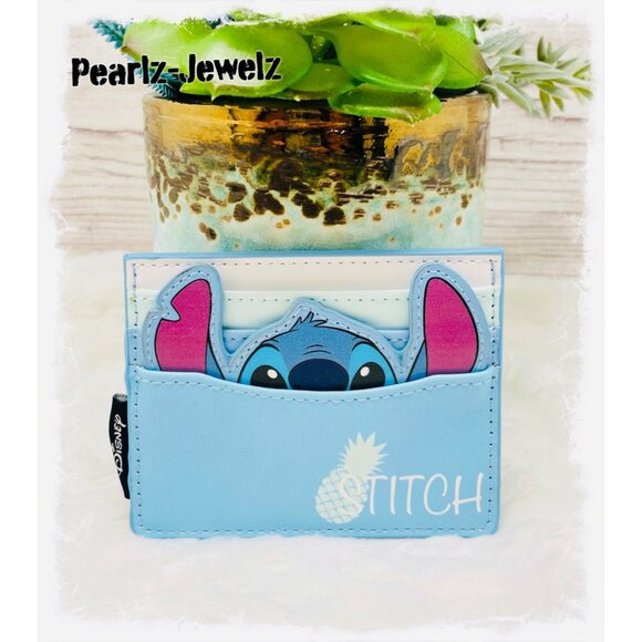 Loungefly Disney Lilo & Stitch Figural Face Cardholder BoxLunch Exclusive NWT - Picture 1 of 2